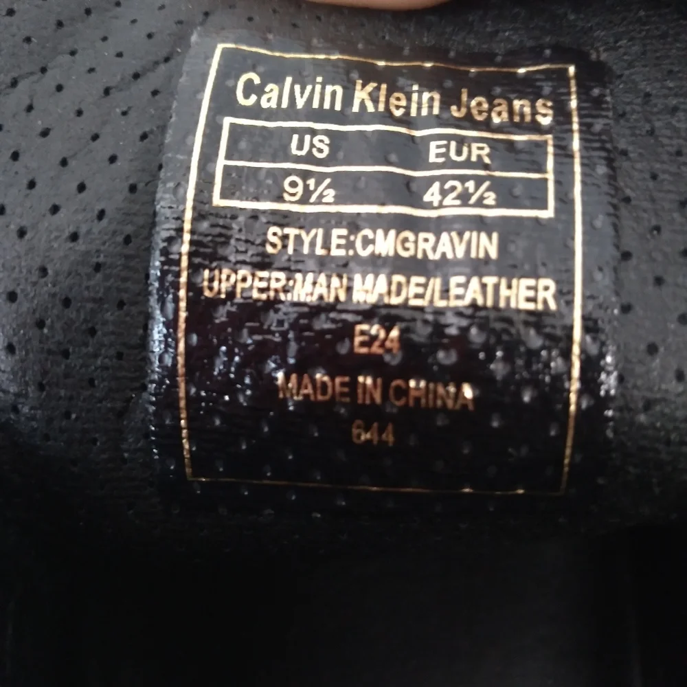 Calvin Klein Men's Black Shoes Sneakers Comfort Footbed Lace-up Zs 9.5 US